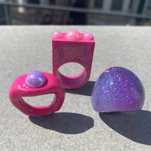Chunky Cocktail Rings Set of 3